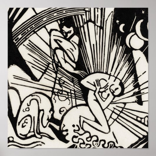 Versöhnung von Franz Marc Famous Woodcut Poster (Vorne)