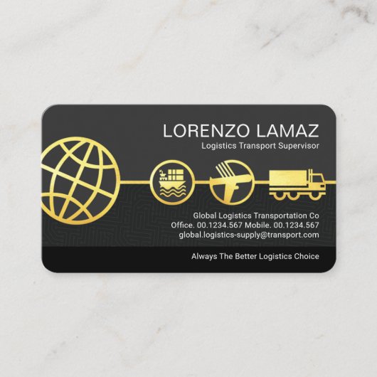 Versorgungslinie für globale Logistikmodelle Visitenkarte (Vorderseite)