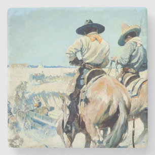Versorgungswagen Western Art von NC Wyeth Steinuntersetzer