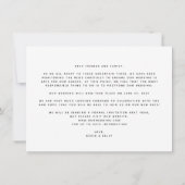 Verspätete Änderung der Pläne für Hochzeiten Einladung (Rückseite)