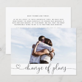 Verspätete Änderung der Pläne für Hochzeiten Einladung