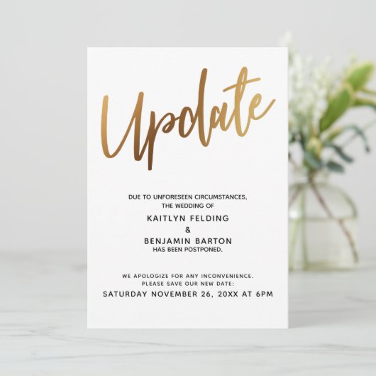 Verspätete Ankündigung des HochzeitGold-Updates (Stehend Vorderseite)