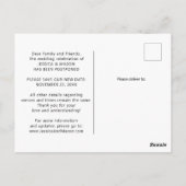 Verspätete Ankündigung zur Änderung der Postkarte (Rückseite)