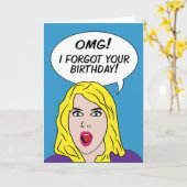 Verspätete Geburtstagskarte der RETRO COMICEN Karte (Gelbe Blume)