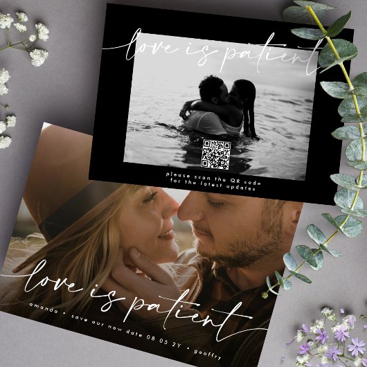 Verspätete Hochzeit Ändern Sie das Foto QR CODE Save The Date