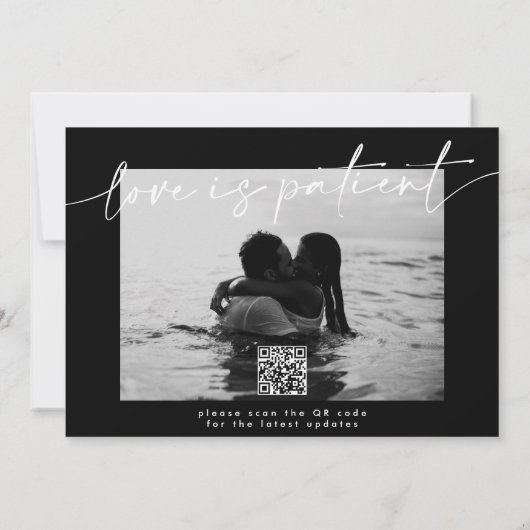 Verspätete Hochzeit Ändern Sie das Foto QR CODE Save The Date (Rückseite)