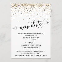 Verspätete Hochzeit Gold Confetti & Herz Neuer Ter