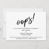 Verspätete Hochzeit humorvolle "Oops"!Ankündigung Einladung (Vorderseite)