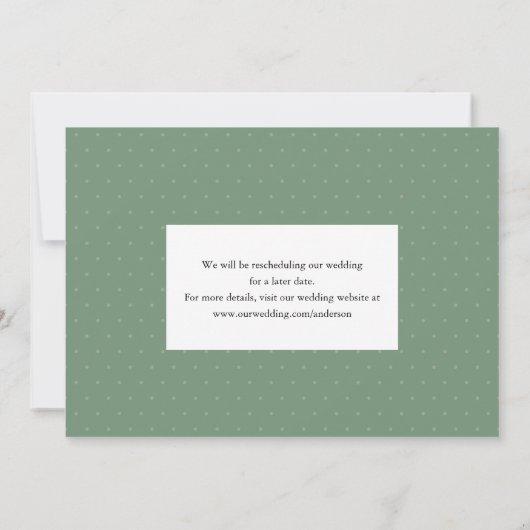 Verspätete Hochzeit mit Foto-Kalligrafie Einladung (Rückseite)