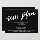 Verspätete Hochzeit Neue Plan Schwarze Ankündigung (Vorne/Hinten)