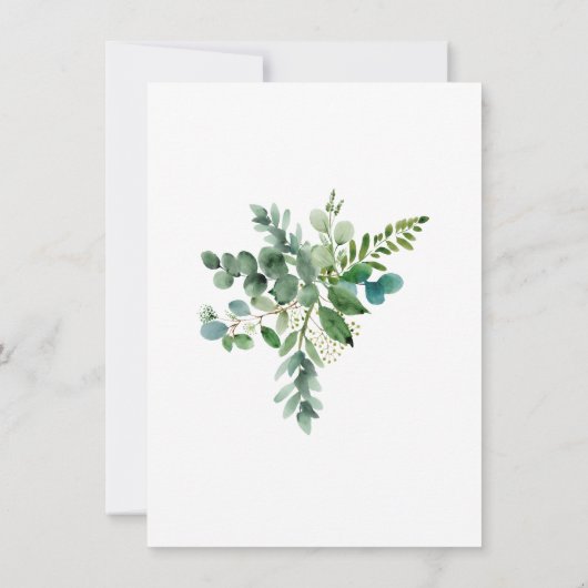 Verspätete Hochzeit "Neuer Plan mit Eukalyptus-Kar Einladung (Rückseite)