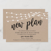 Verspätete Hochzeit, neuer Plan, Rustikal, Bekannt Einladung (Vorne/Hinten)