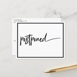 Verspätete Hochzeit Schwarz-weiß modern Ankündigungspostkarte