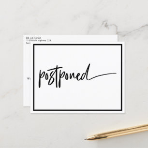 Verspätete Hochzeit Schwarz-weiß modern Ankündigungspostkarte