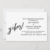 Verspätete Hochzeit Spaß Announcement Yikes! Einladung (Vorderseite)