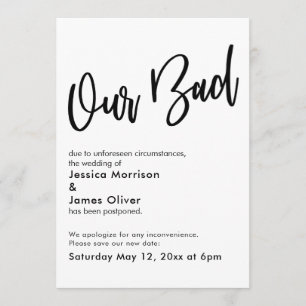 Verspätete Hochzeit "Unsere schlechte" Ankündigung