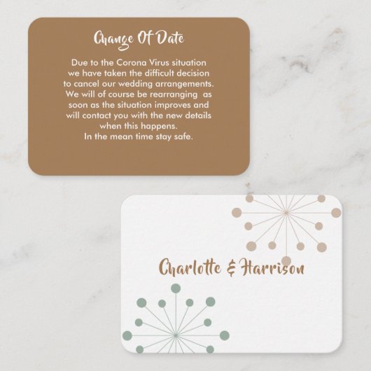 Verspätete Hochzeitänderung Begleitkarte (Vorne/Hinten)