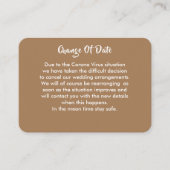 Verspätete Hochzeitänderung Begleitkarte (Vorderseite)