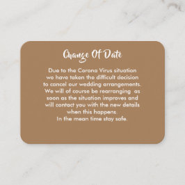 Verspätete Hochzeitänderung Begleitkarte