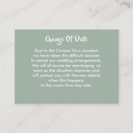 Verspätete Hochzeitänderung Begleitkarte