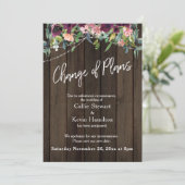Verspätete Hochzeitänderung der Pläne Blumenholzka Einladung (Stehend Vorderseite)