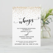 Verspätete Hochzeiten Gold Confetti & Hearts Einladung (Stehend Vorderseite)
