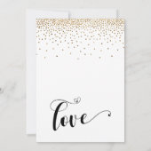 Verspätete Hochzeiten Gold Confetti & Hearts Einladung (Rückseite)