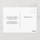 Verspätete Hochzeitsankündigung ändern das Datum Postkarte (Rückseite)