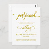 Verspätete Hochzeitsankündigung Elegantes Gold Postkarte (Vorne/Hinten)
