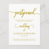 Verspätete Hochzeitsankündigung Elegantes Gold Postkarte (Vorderseite)