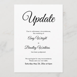 Verspätete Hochzeitsankündigung Elegantes Update Einladung