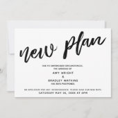 Verspätete Hochzeitsankündigung "Neuer Plan" Einladung (Vorderseite)