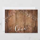 Verspätete Hochzeitsankündigung Rustikale Holzleuc Einladung (Rückseite)