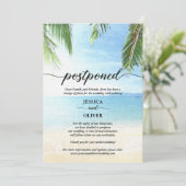 Verspätete Hochzeitserklärung Cards Beach Theme Ankündigung (Stehend Vorderseite)