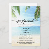 Verspätete Hochzeitserklärung Cards Beach Theme Ankündigung (Vorne/Hinten)