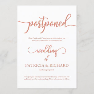 Verspätete Hochzeitserklärung Elegante Rose Gold Einladung