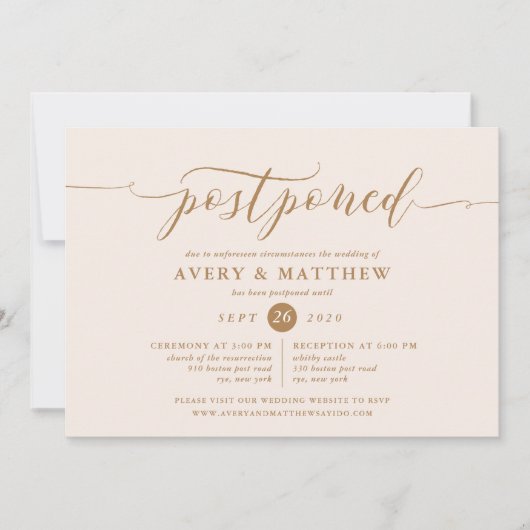 Verspätete Hochzeitsfeier und Empfang Einladung (Vorderseite)