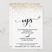 Verspätete Hochzeitsgoldkonfetti & Hörnchen Einladung (Vorne/Hinten)