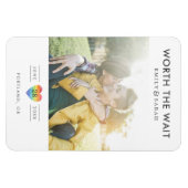 Verspätete Hochzeitsskala Save the Date mit Foto Magnet (Horizontal)