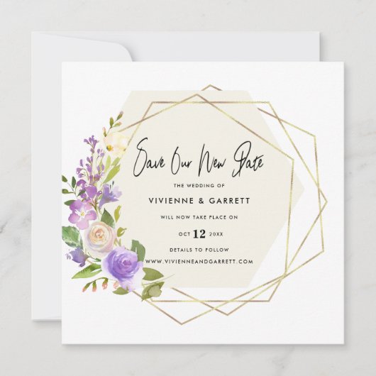 Verspätete Hochzeitsszenario Save The Date (Vorderseite)