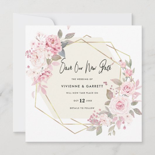 Verspätete Hochzeitsszenario Save The Date (Vorderseite)