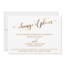 Verspätete Hochzeitsumstellung der Pläne Gold & He