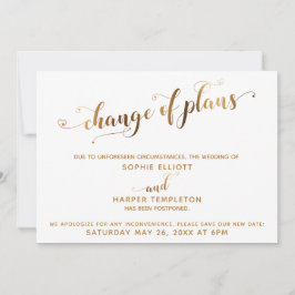 Verspätete Hochzeitsumstellung der Pläne Gold & He Einladung