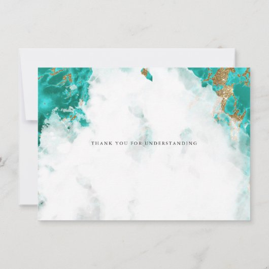 Verspätete Hochzeitswasserfarbe Türkis Geode Einladung (Rückseite)