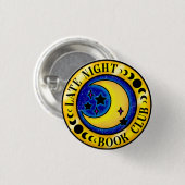 Verspätete Nacht Buchklub Abzeichen Button (Vorne & Hinten)