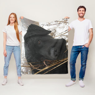 Verspätete Saisonjagd - Schwarzes Labor - Labrador Fleecedecke