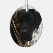 Verspätete Saisonjagd - Schwarzes Labor - Labrador Keramik Ornament (Rechts)