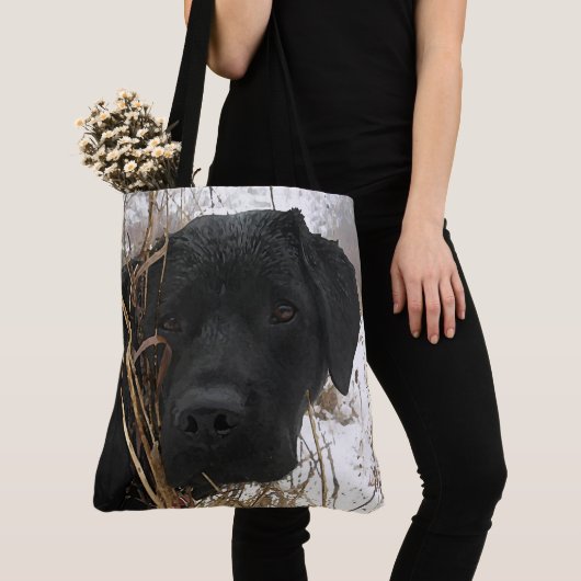 Verspätete Saisonjagd - Schwarzes Labor - Labrador Tasche (Von Nahem)