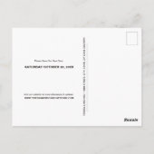 Verspätete Skripte Einfache moderne Hochzeit Postkarte (Rückseite)