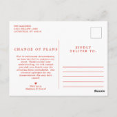 Verspätete Stornierung eines Ereignisses ändern da Postkarte (Rückseite)